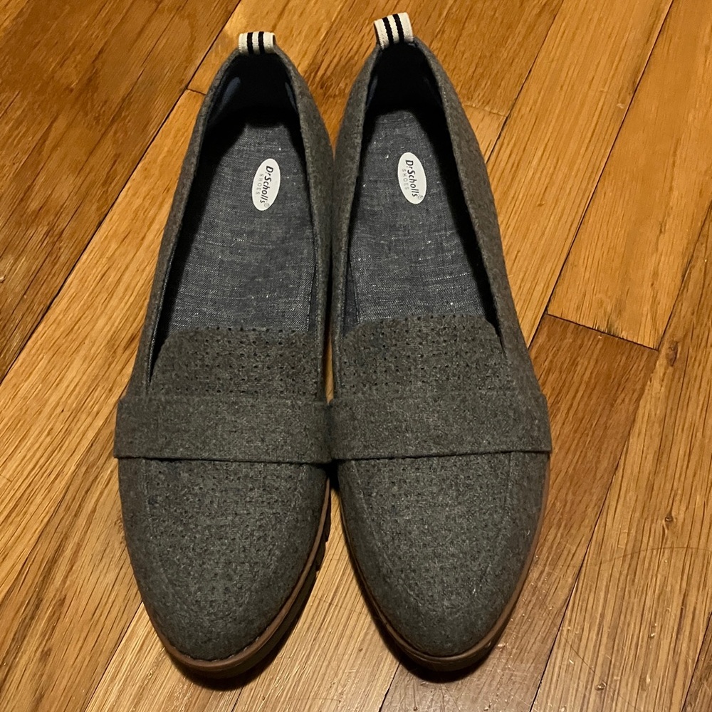 Dr Scholl’s Gray Wool Felt Loafers, never worn